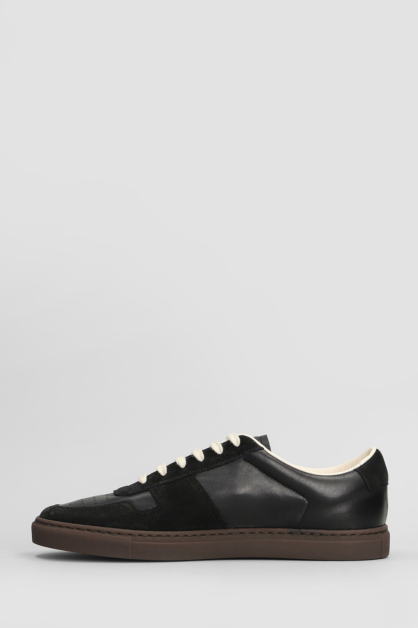 Common Projects Bball Slim Sneakers In Black Suede And Leather In Black