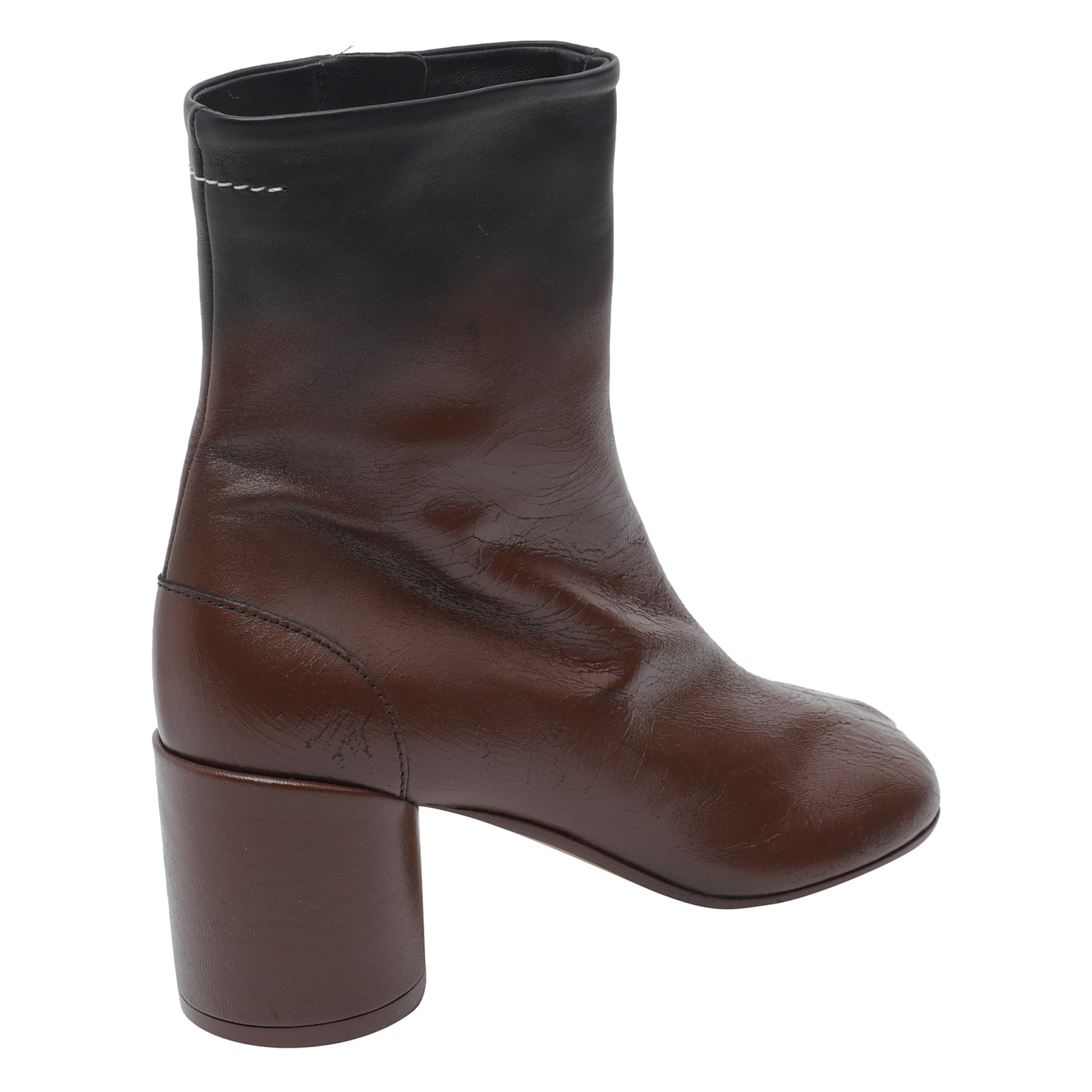Mm6 Maison Margiela Anatomic Block-heel Boots In Brown