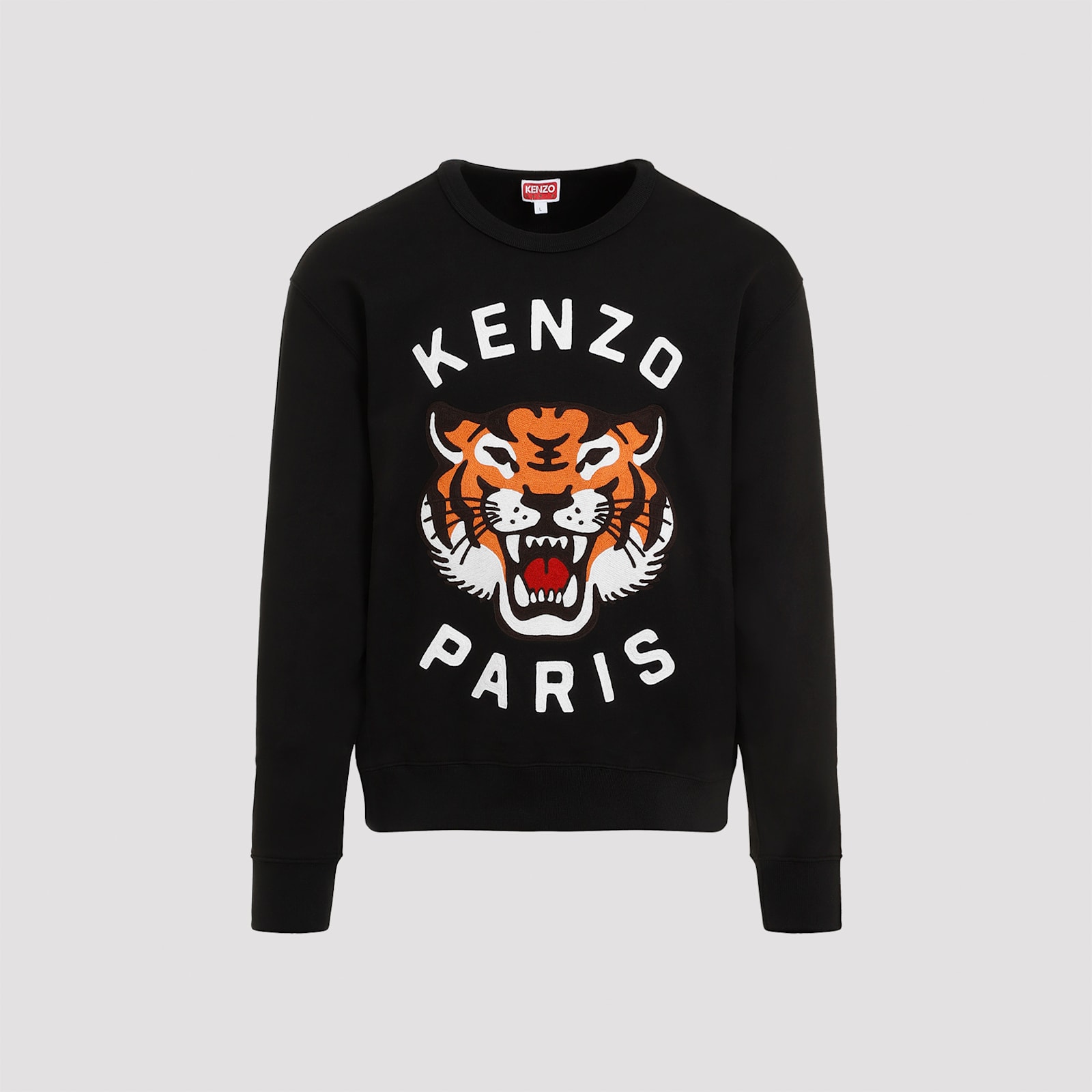 Shop Kenzo Lucky Tiger Cotton Sweatshirt In J Black