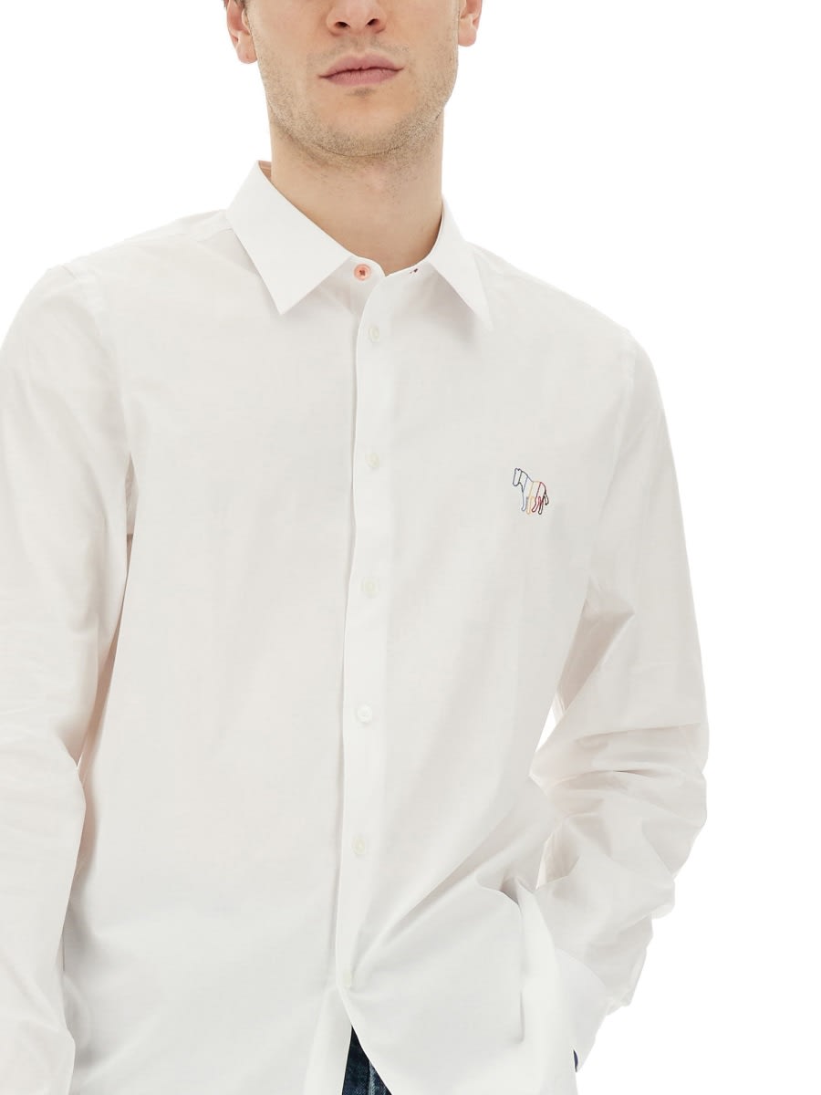 Shop Ps By Paul Smith Zebra Shirt In White