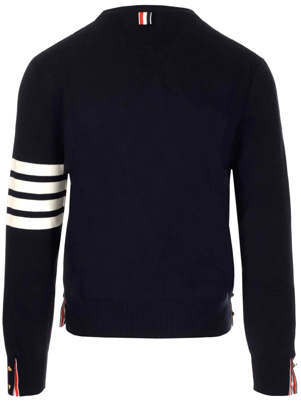 Shop Thom Browne Navy Blue 4-bar Crewneck Sweater