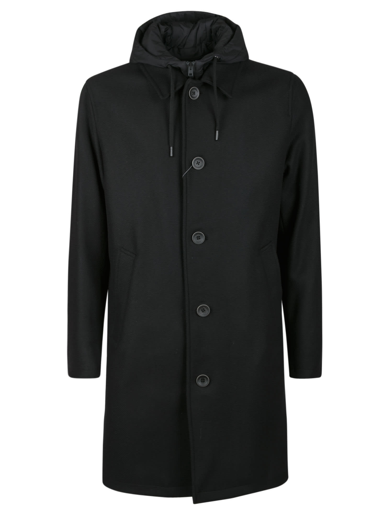 Herno Hooded Drawstring Buttoned Parka