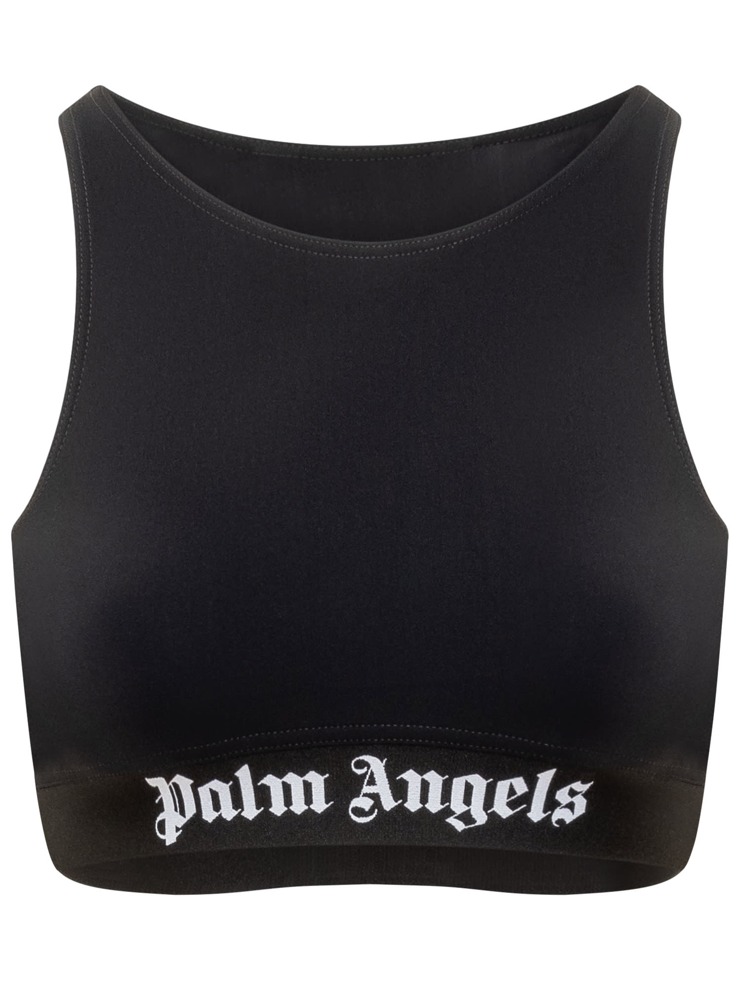 Palm Angels Top With Logo In Animal Print