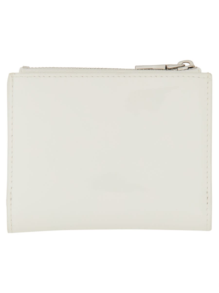 Diesel Play Bi-fold Zip Li Wallet In White