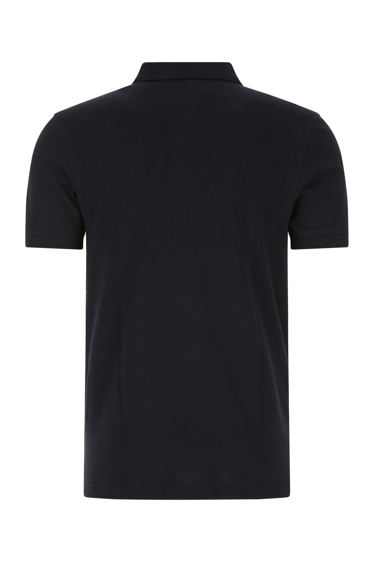 Fred Perry Piquet Polo Shirt Collar Sleeves In Navy