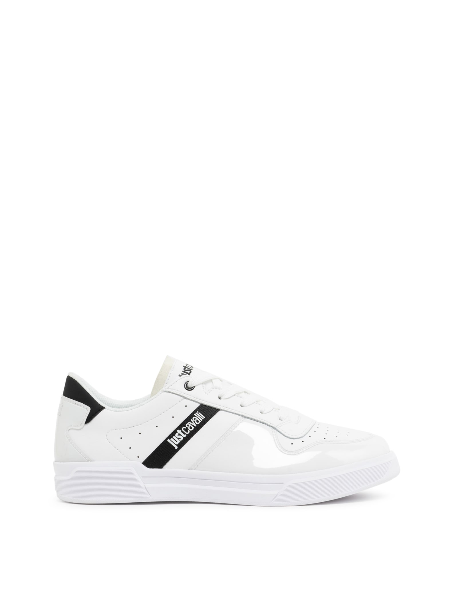 Shop Just Cavalli White Low Top Sneakers