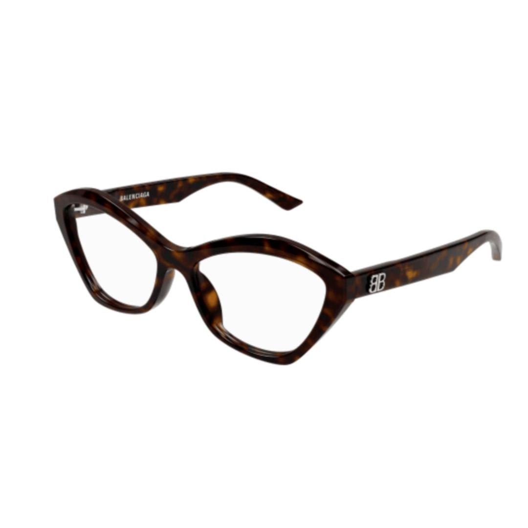 Shop Balenciaga Cat-eye Frame Glasses In 002 Havana Havana Transpa