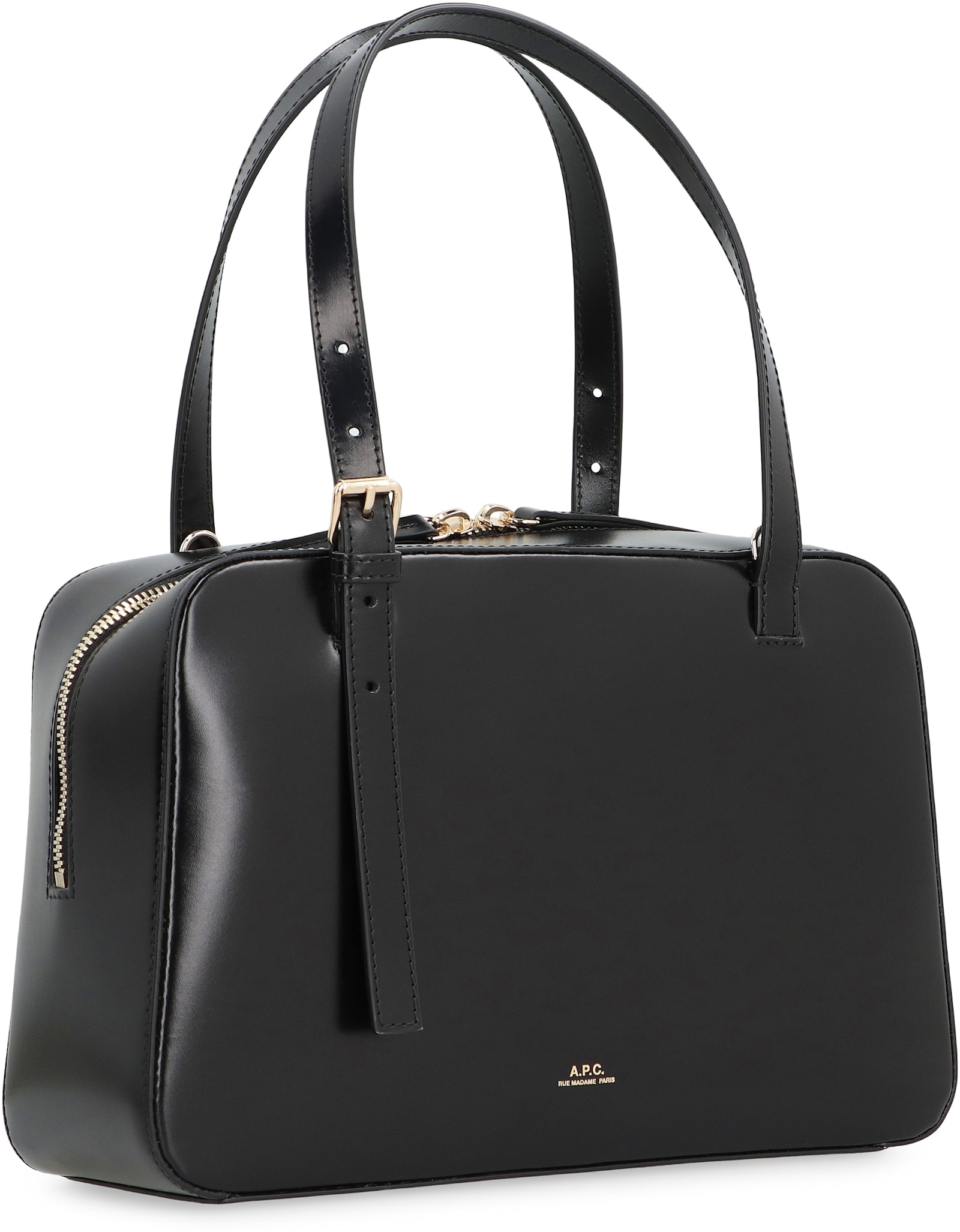 Apc A.p.c. Leather Virginie Box Bag In Black