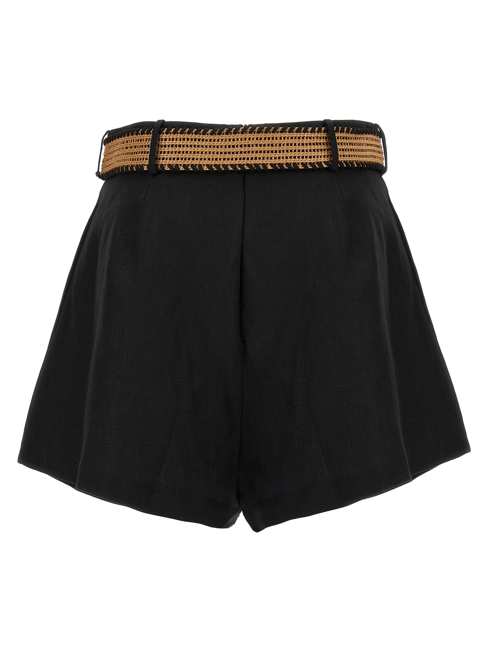 Shop Zimmermann Halliday Tuck Shorts In Black