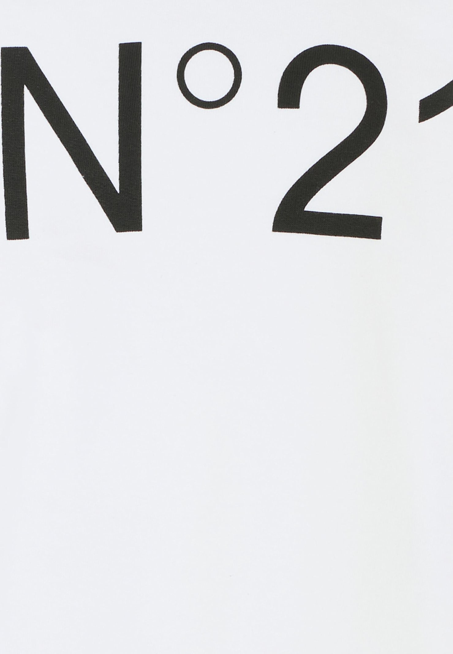 N°21 White Sweatshirt For Girl With Logo In White