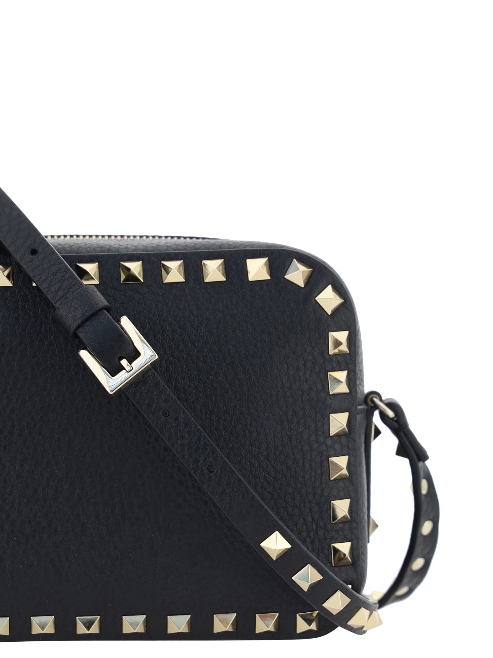 Shop Valentino Rockstud Shoulder Bag In Nero