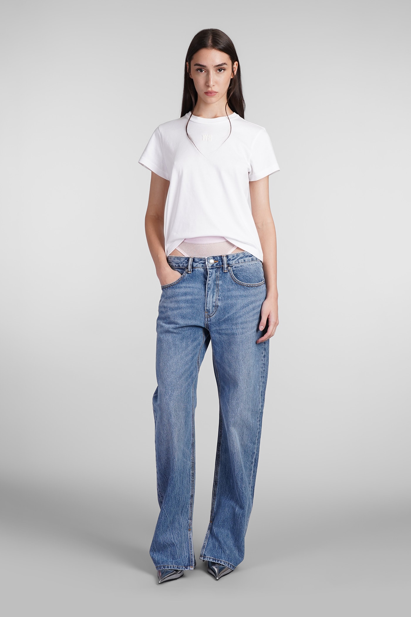 Shop Alexander Wang Jeans In Blue Cotton