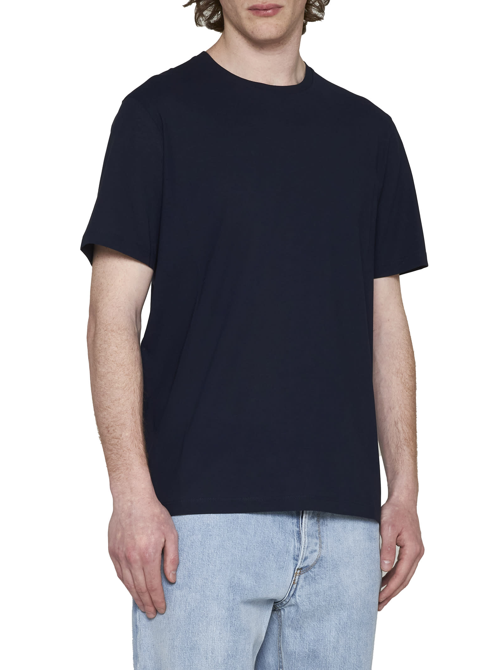 Herno Men Blue Superfine Cotton Stretch T-shirt