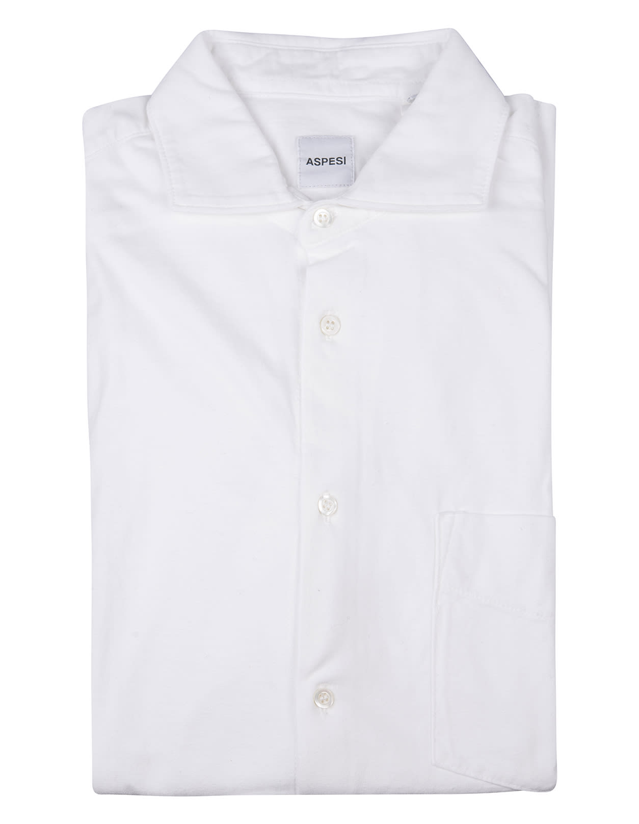 Aspesi Man Shirt In White Cotton Jersey