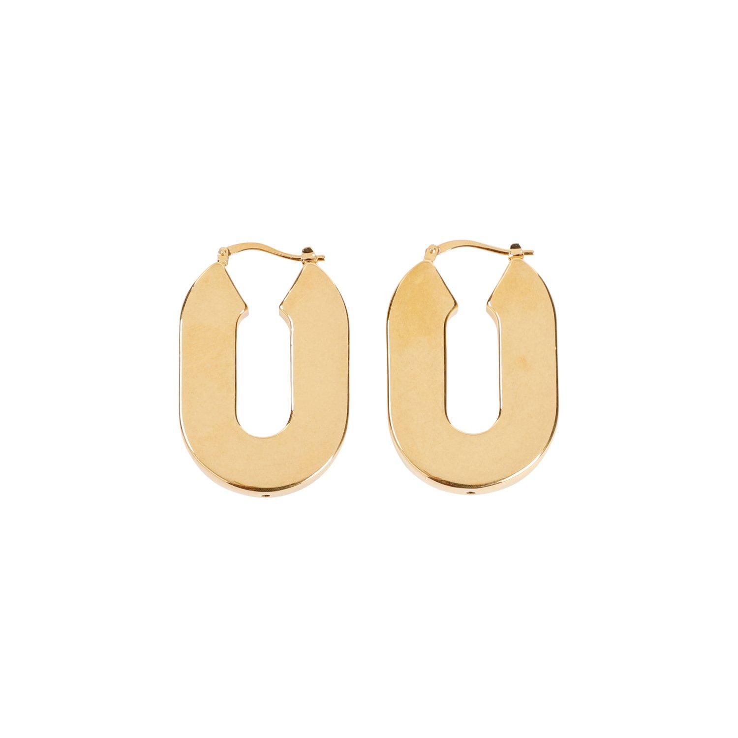 Shop Jil Sander Logo Engraved Hoop Earrings In Gold