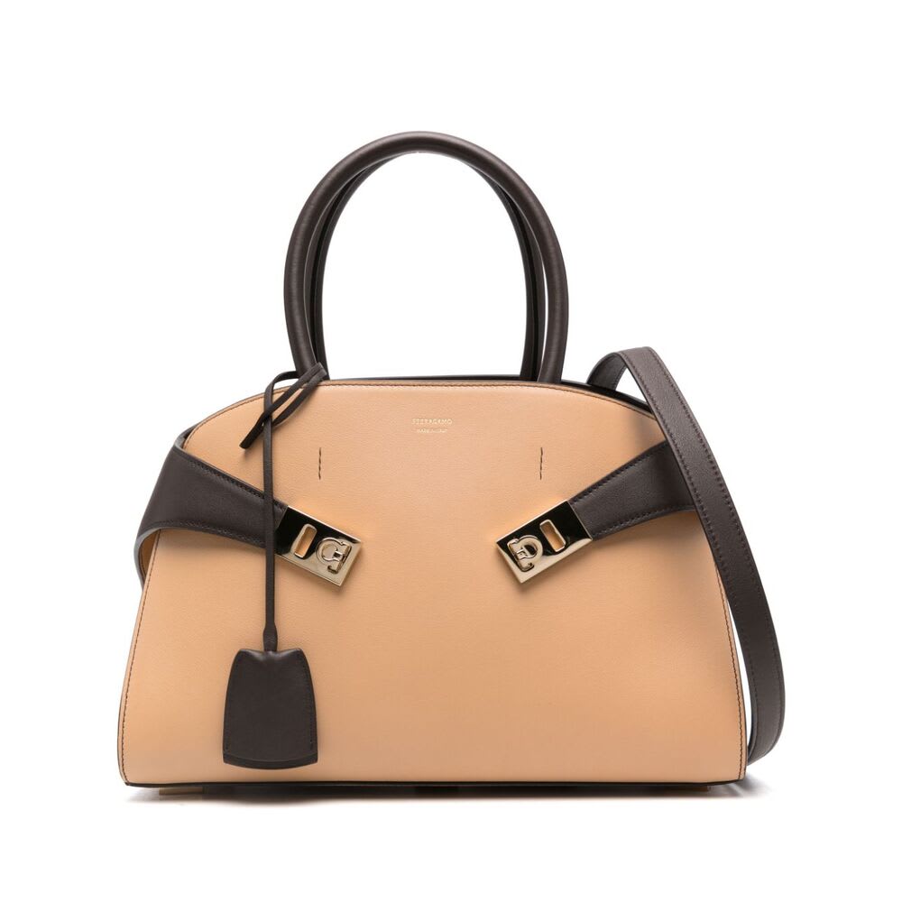 Shop Ferragamo Bag In Neutrals/brown