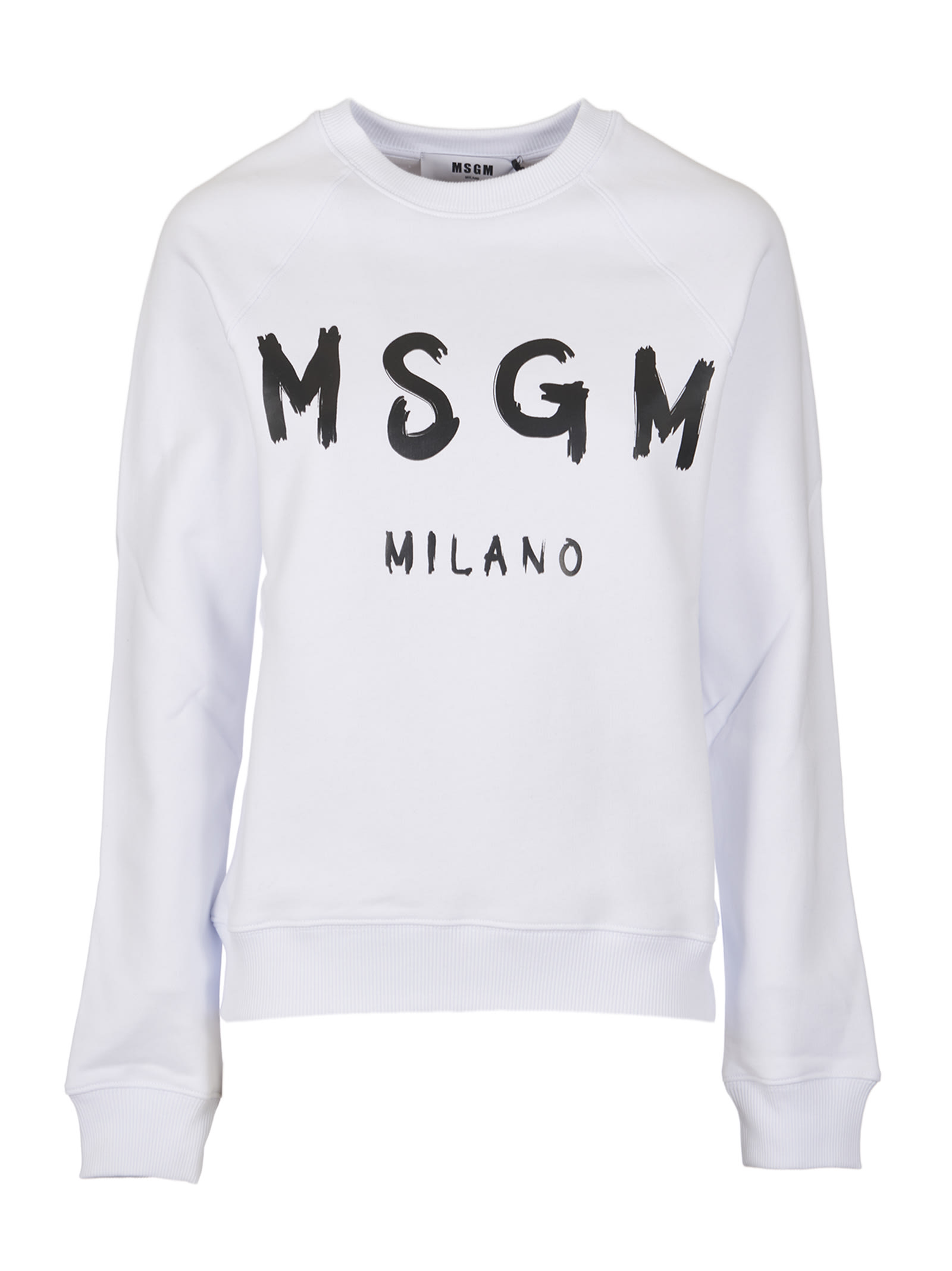 MSGM Logo Printed Ribbed Sweatshirt