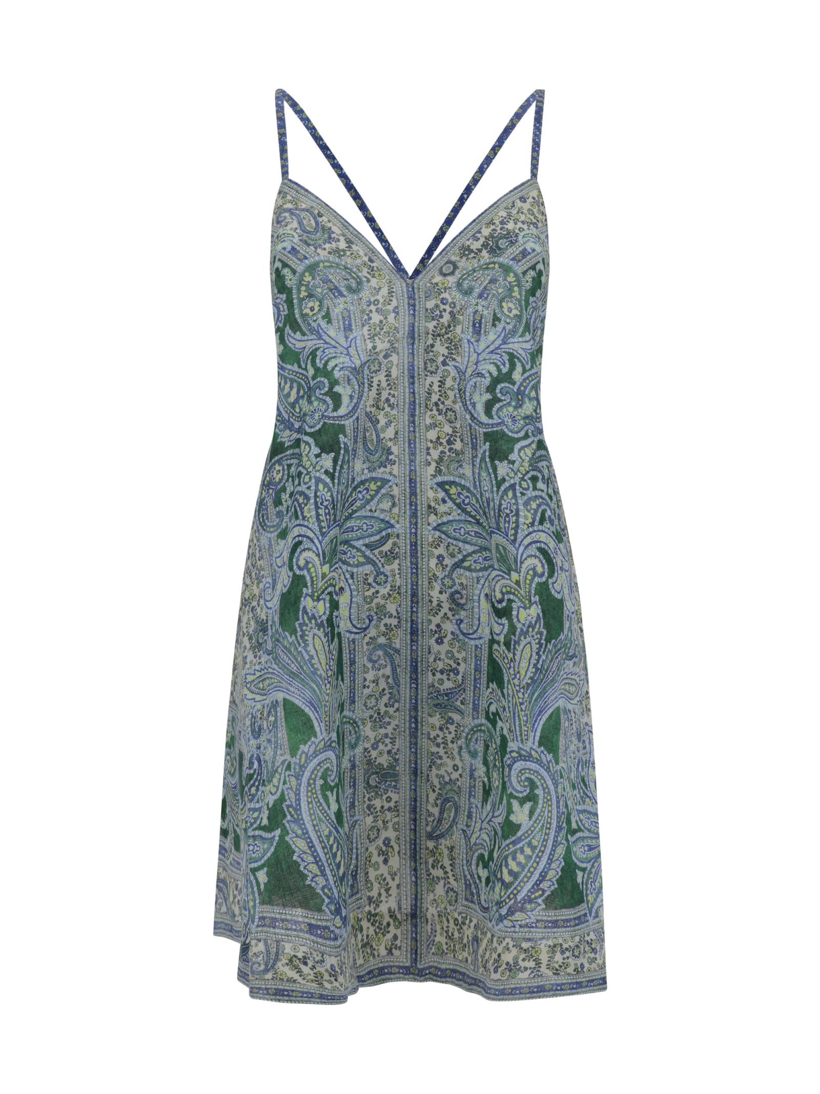 Zimmermann Ottie Swing Dress In Green Paisley