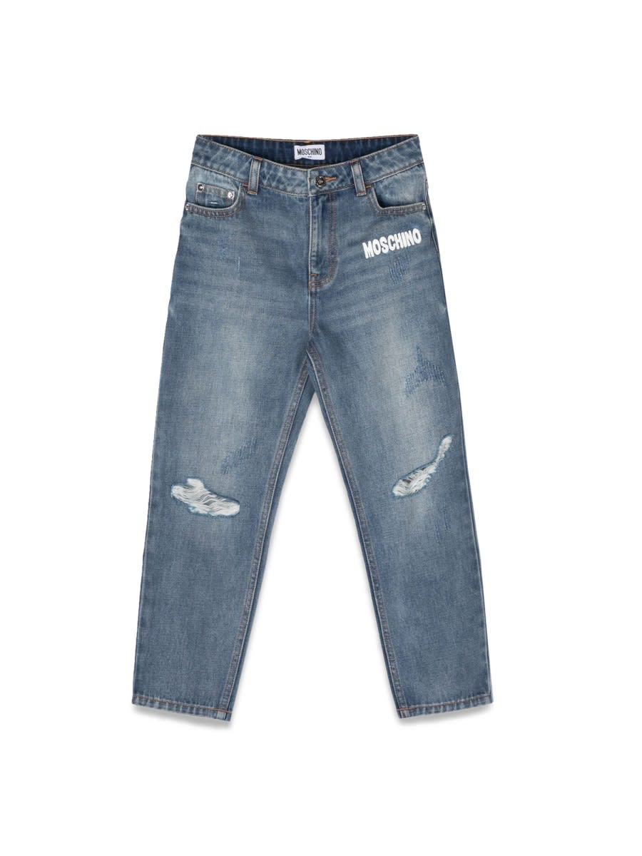 Moschino Kids' Jeans Rips In Denim