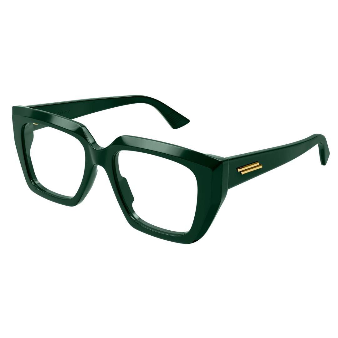 Shop Bottega Veneta Square Frame Glasses In Green-green-transparent