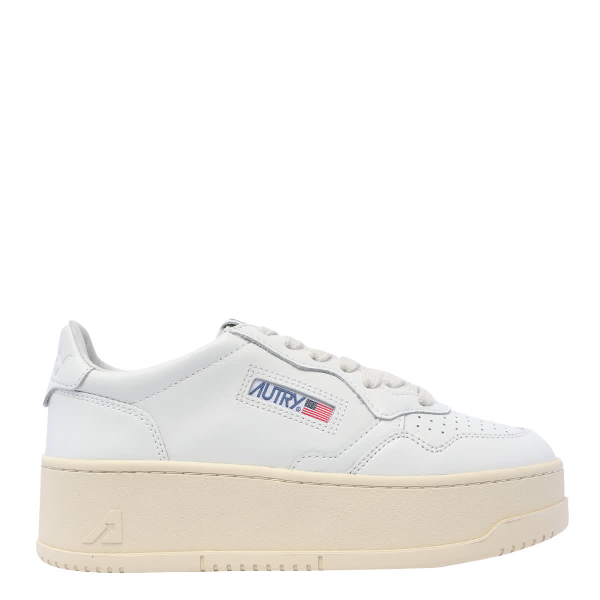 Shop Autry Medalist Platform Sneakers In White/white