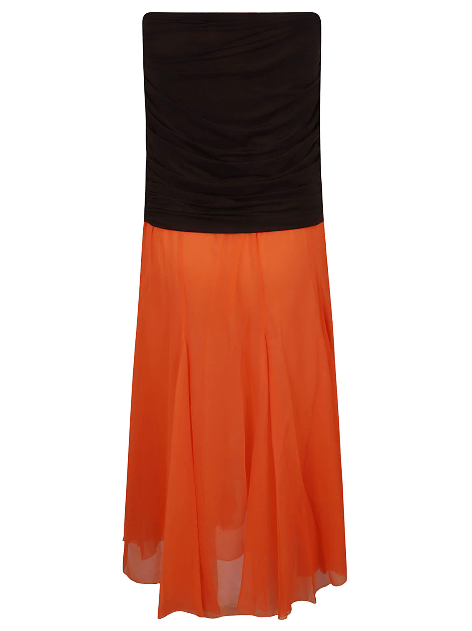 Shop Tory Burch Jersey Chiffon Skirt In Dark Tangerine