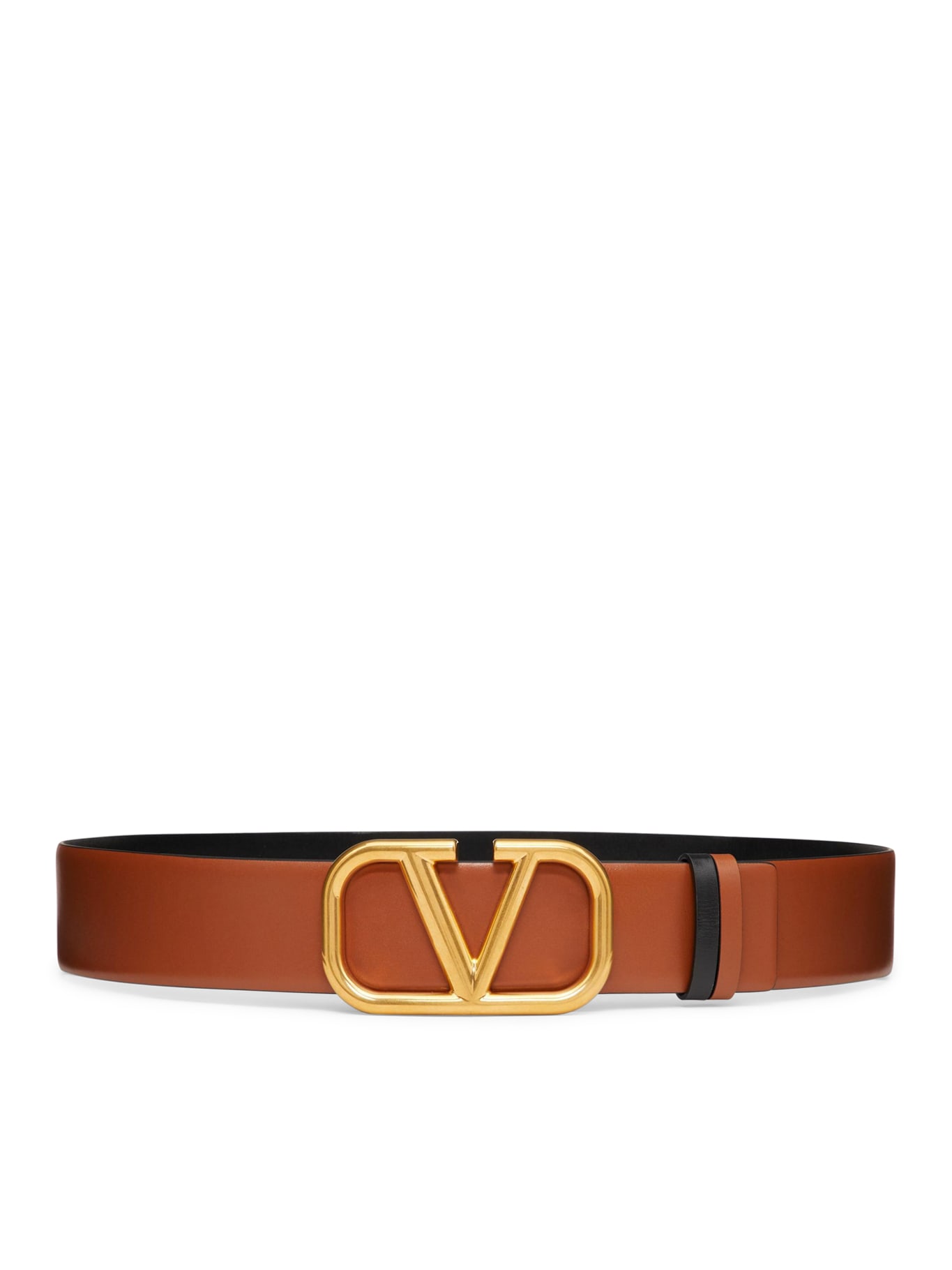 Reversible Vlogo Signature Belt In Glossy Calfskin 30 Mm for Woman in  Mauve/prune