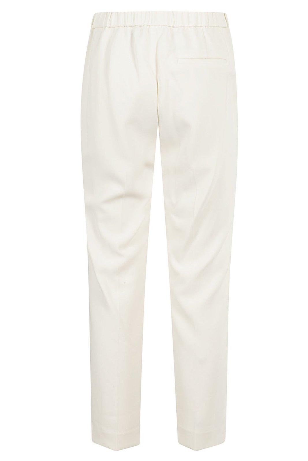 Shop Theory Treeca Pull-on Tailored Pants In Ivory