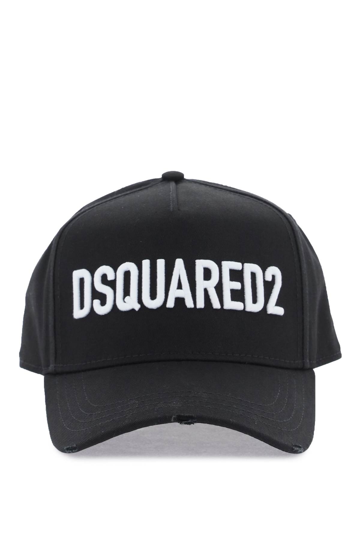 Shop Dsquared2 Embroidered Baseball Cap In Nero+bianco