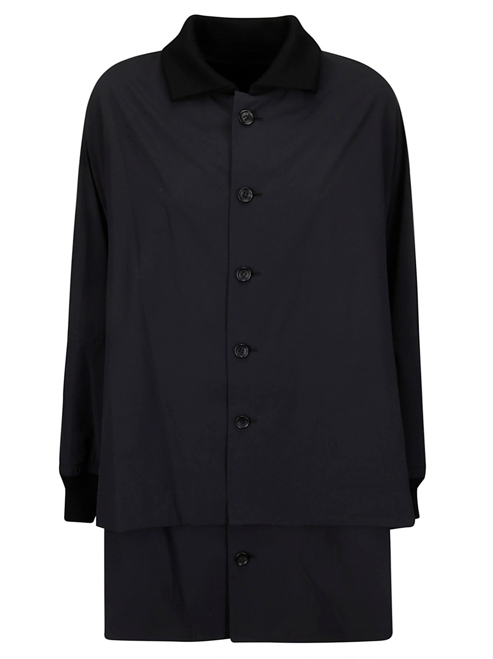 Shop Yohji Yamamoto Double Layered Padded Coat In Black