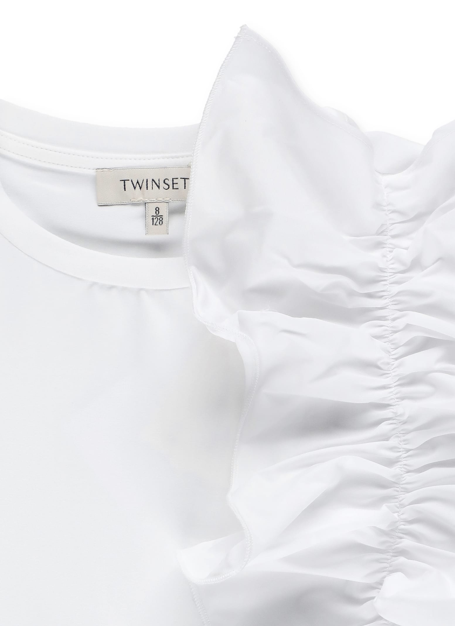 Shop Twinset T-shirt With Volant In White
