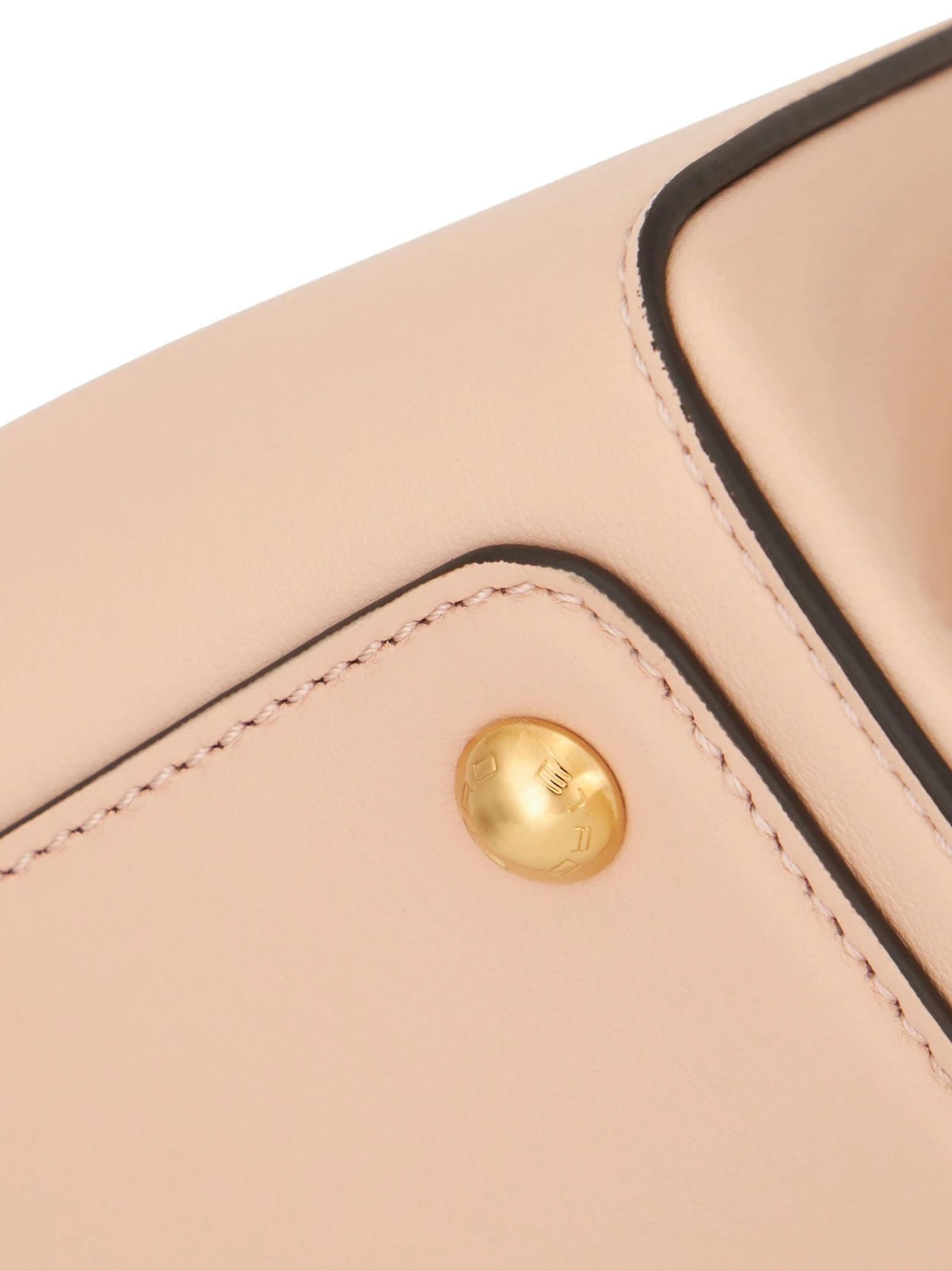 Shop Etro Medium Leather Vela Shoulder Bag In Beige