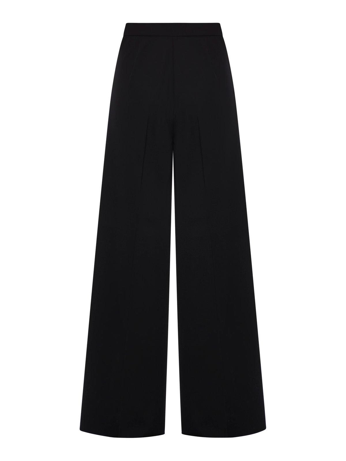 Max Mara Straight-leg Trousers In Light Wool In Black
