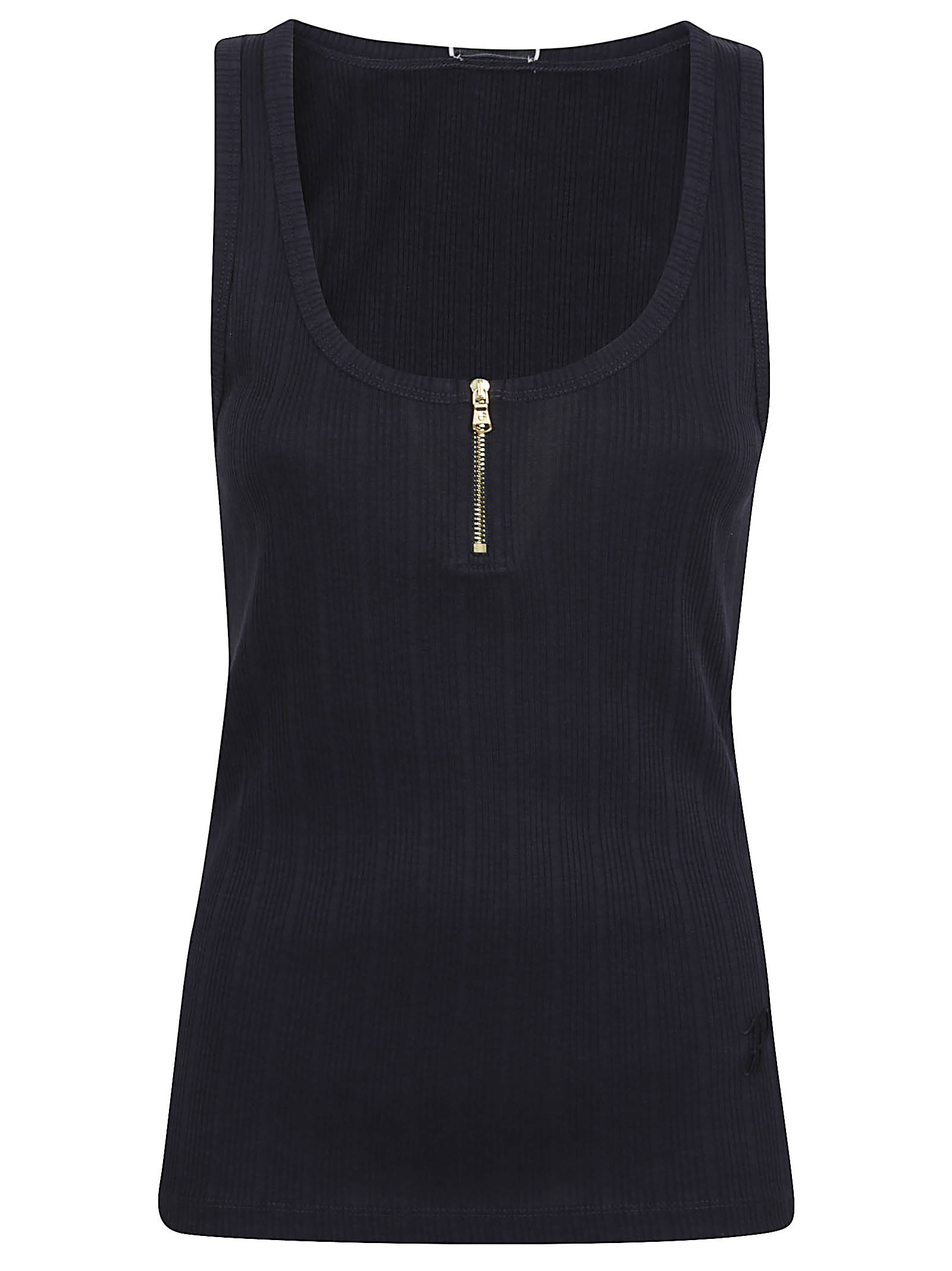 Patou Cotton Blend Knit Top With Logo