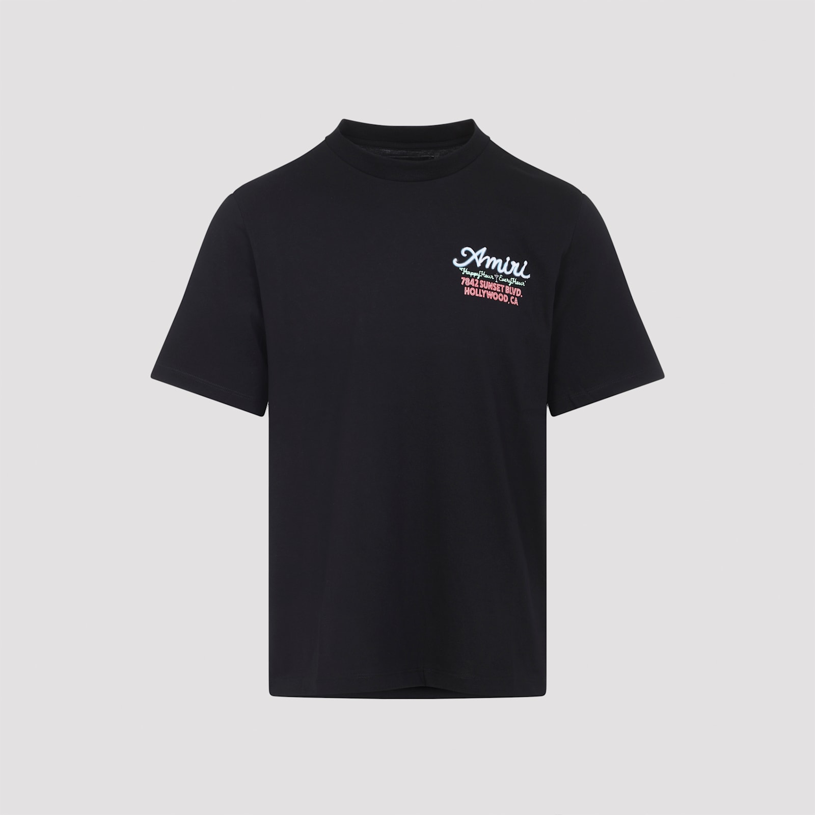 Amiri Mens Neon Lights Graphic-print Cotton T-shirt Black Xl In Black