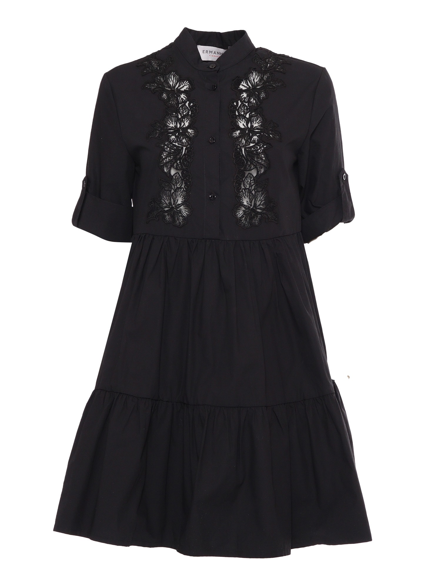 Shop Ermanno Ermanno Scervino Dress With Application In Black