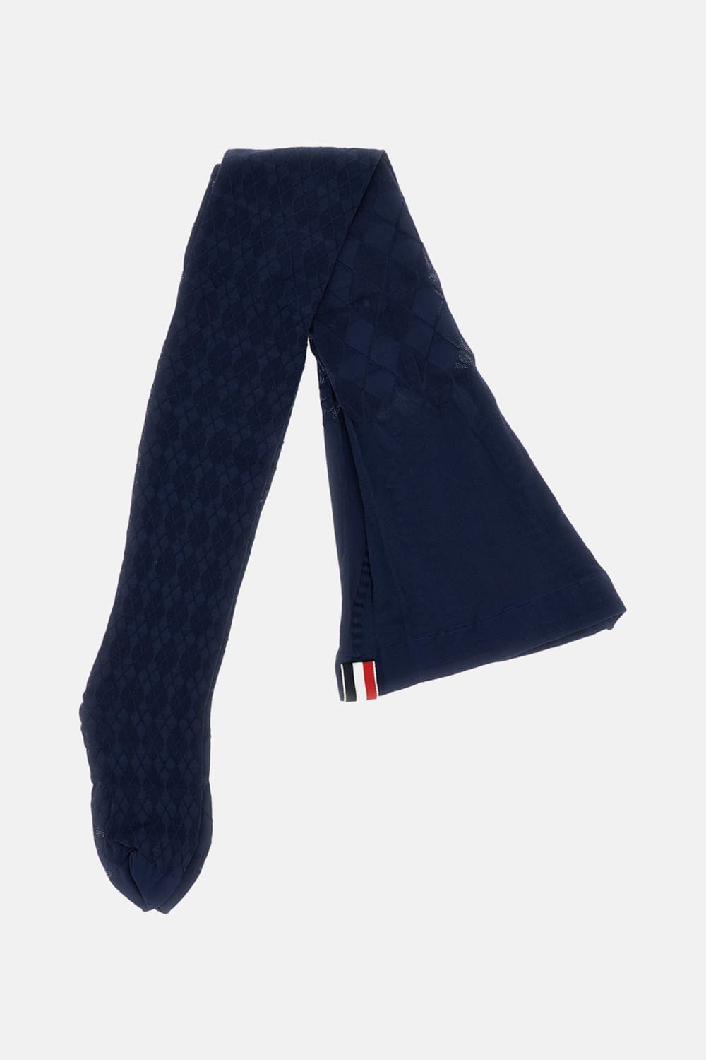 Thom Browne Diamond-pattern Tights In Blue