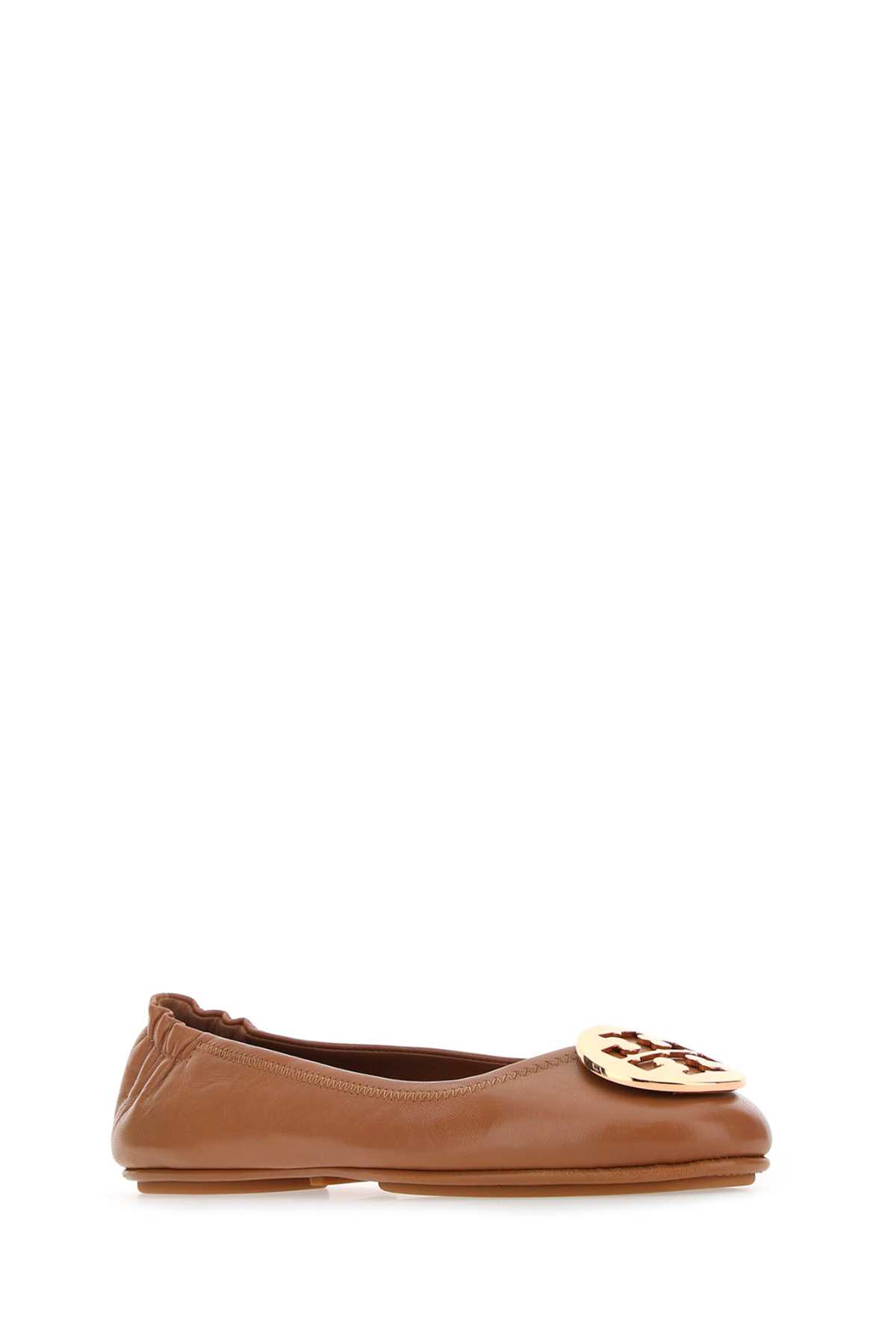 Shop Tory Burch Biscuit Nappa Leather Minnie Ballerinas In 232