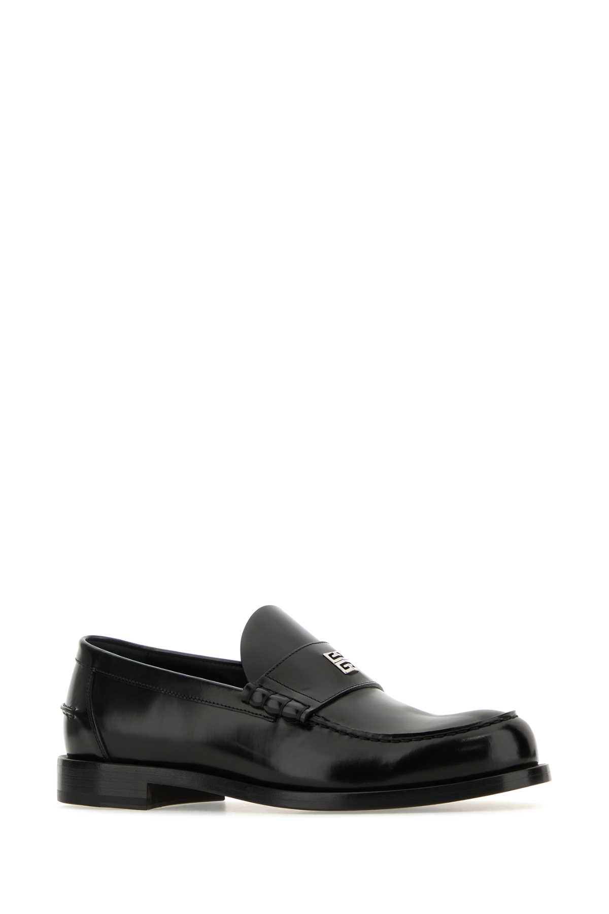 Shop Givenchy Black Leather Mr G Loafers