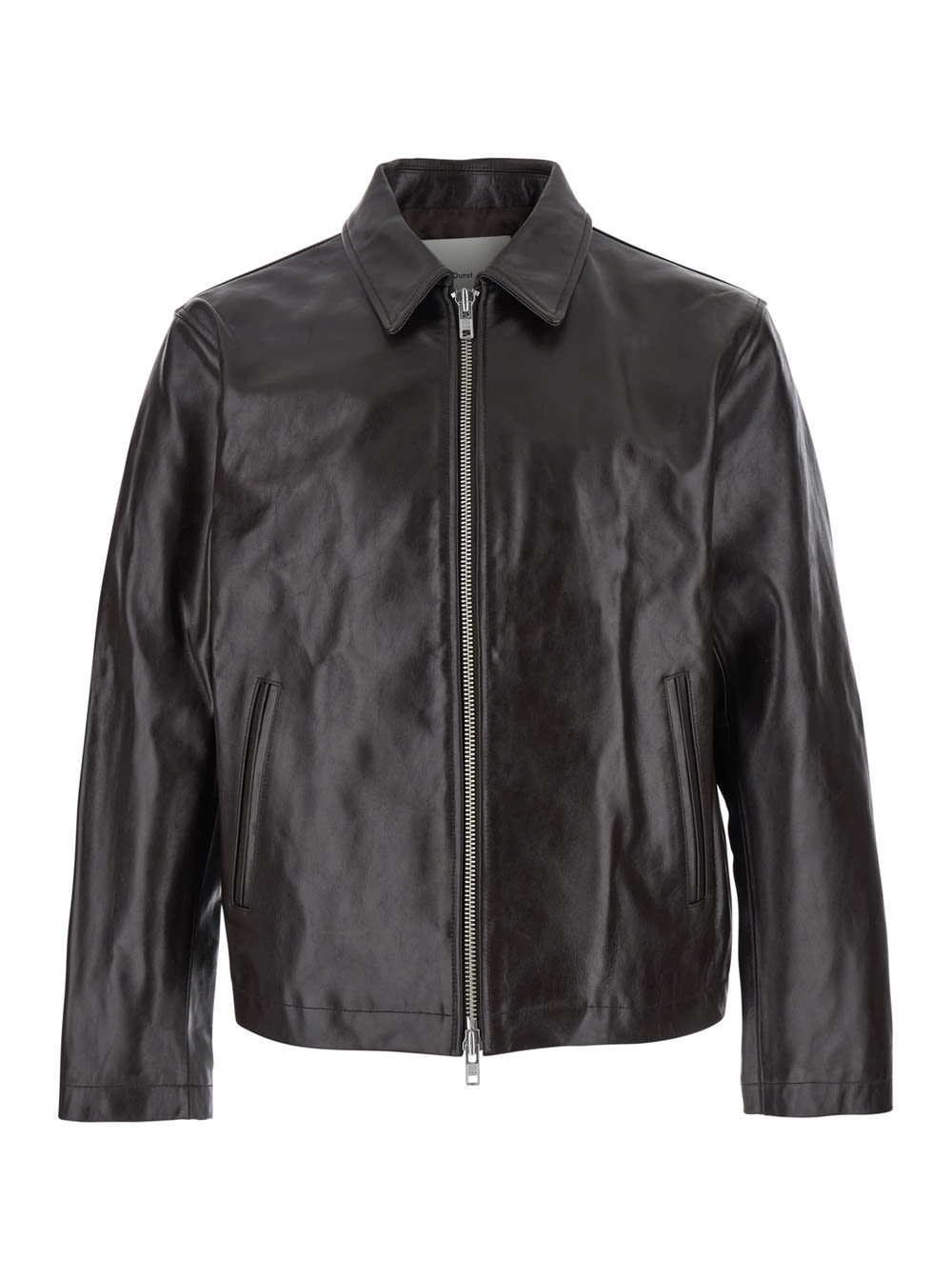 Dark Brown Jacket With Front Pockets In Leather Man