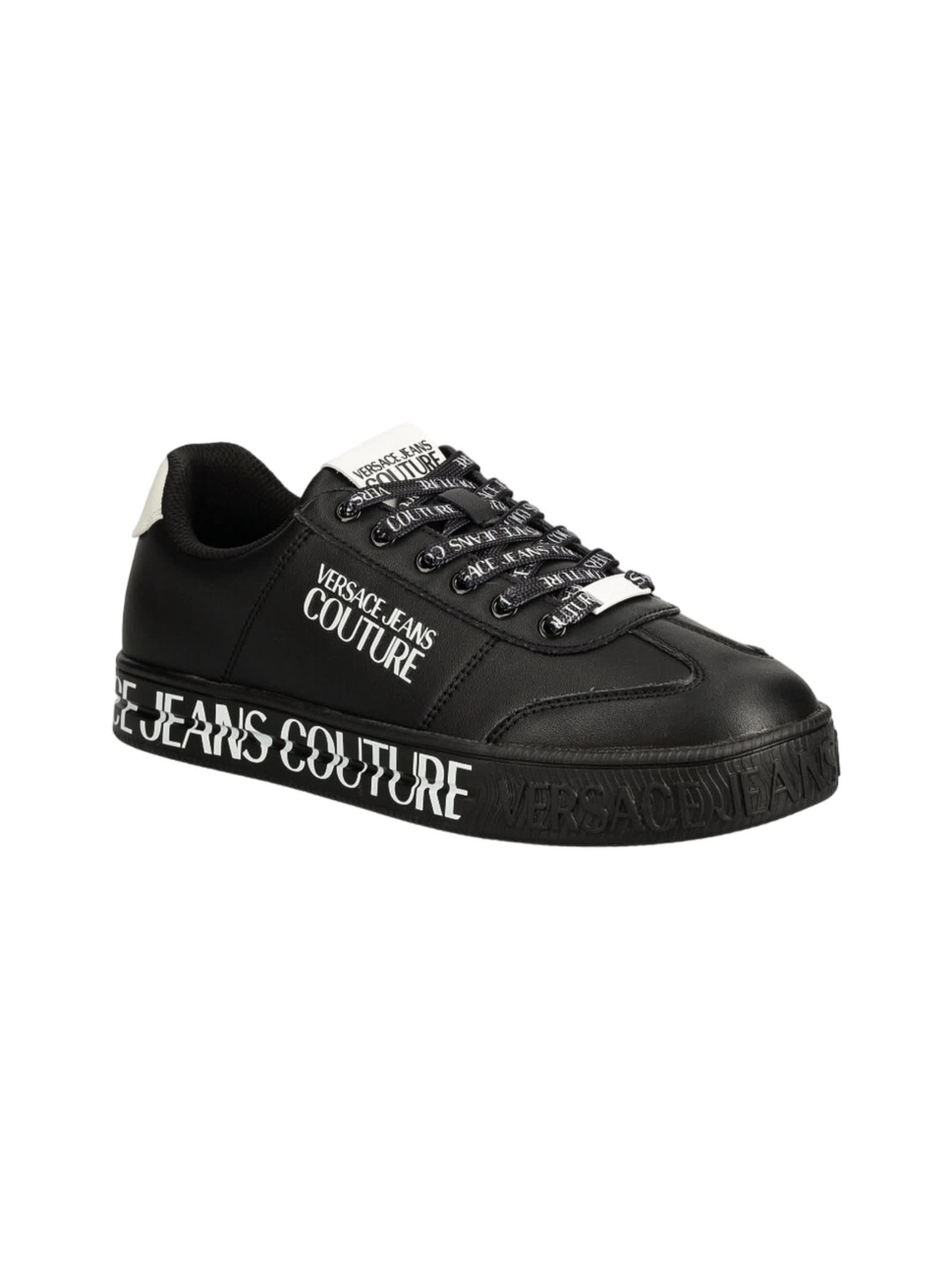 Shop Versace Jeans Couture Mens Sneakers In Black