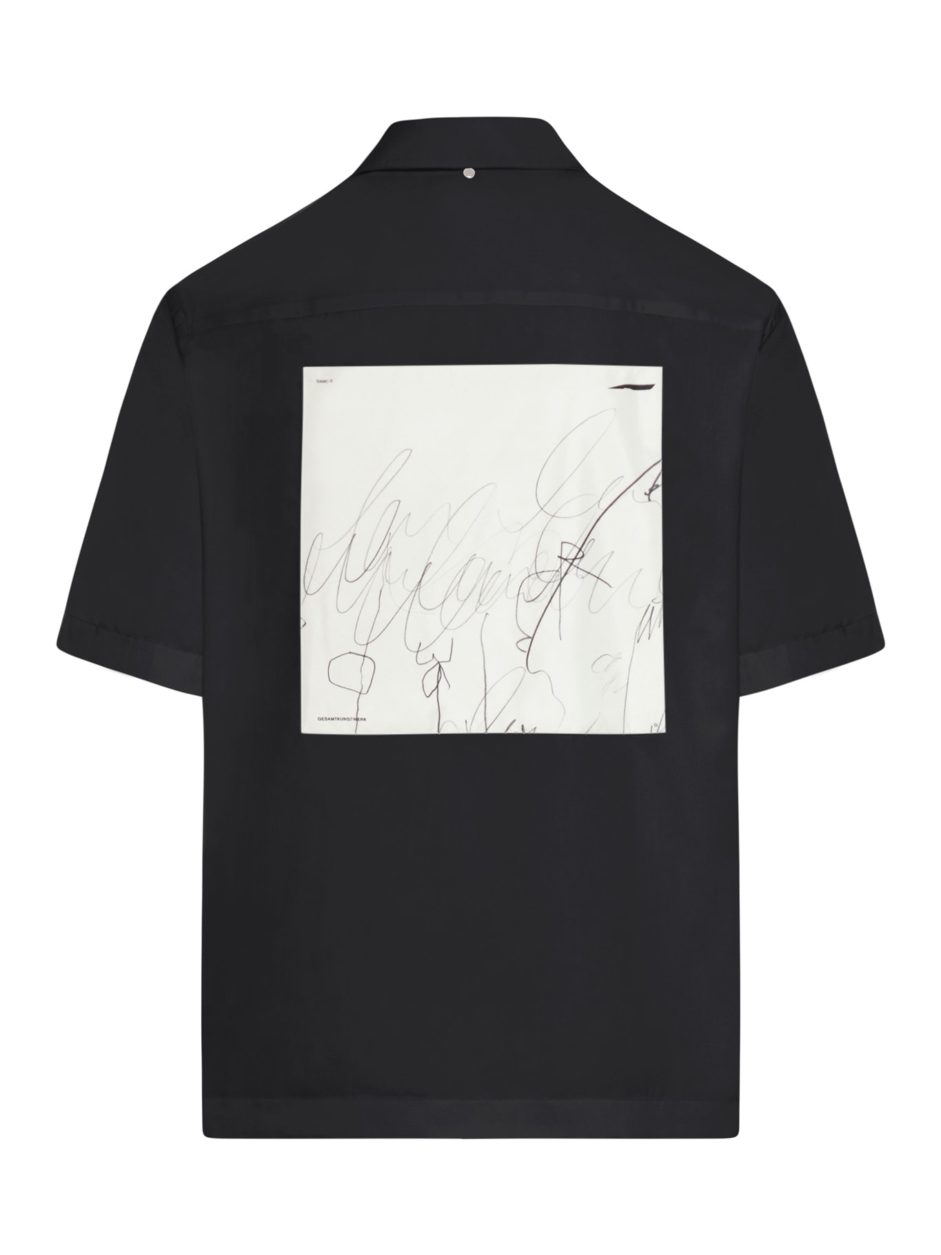 Shop Oamc Kurt Shirt, Scribble Patch In Black