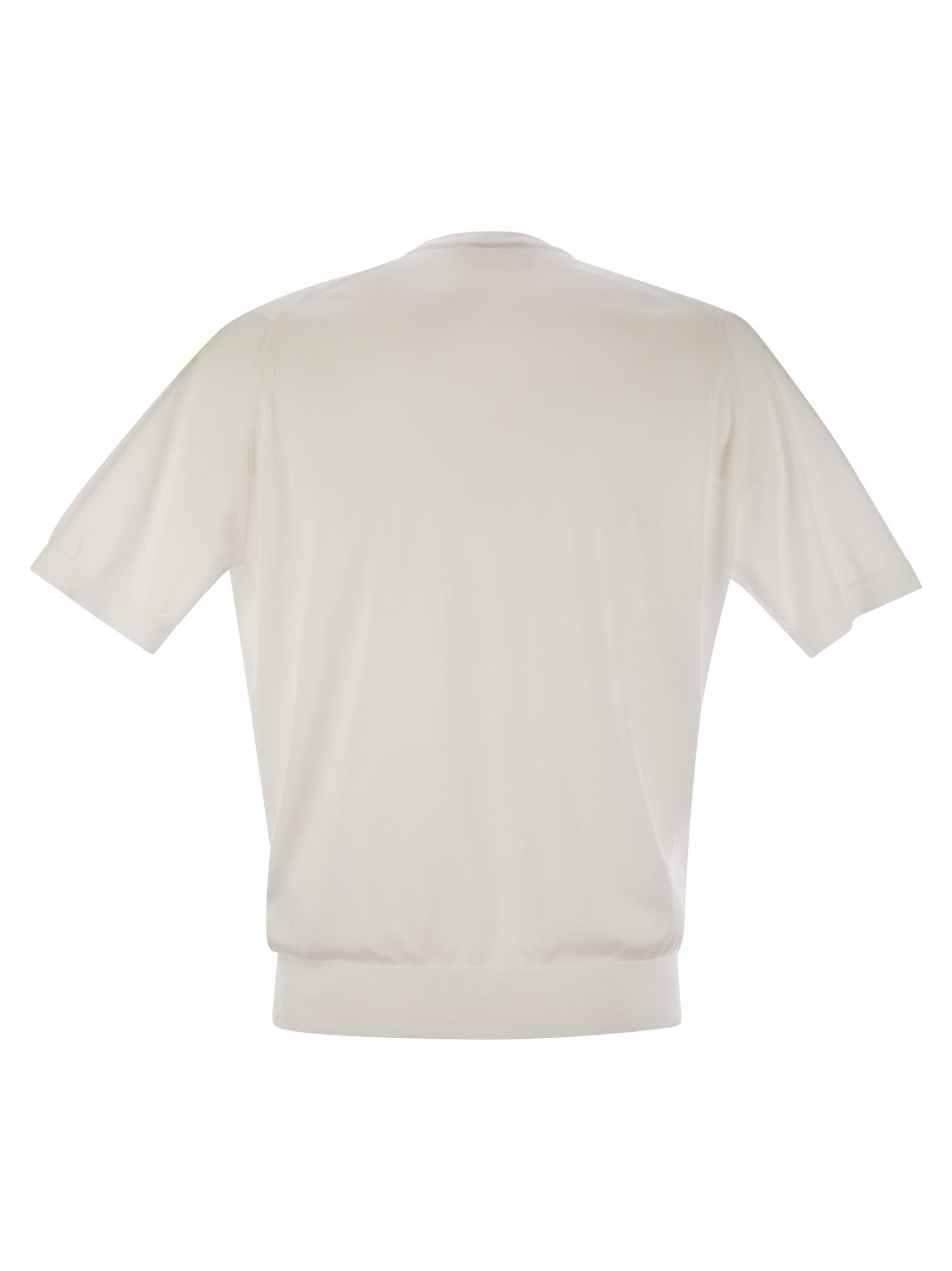 John Smedley Kempton - Cotton Crew-neck Sweater In White