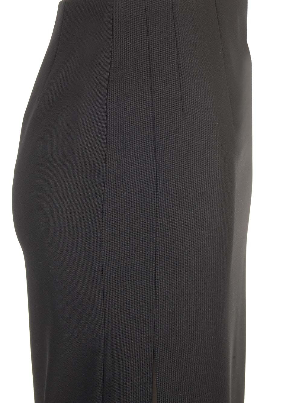 Shop Valentino Grisaille Wool Midi Skirt In Black