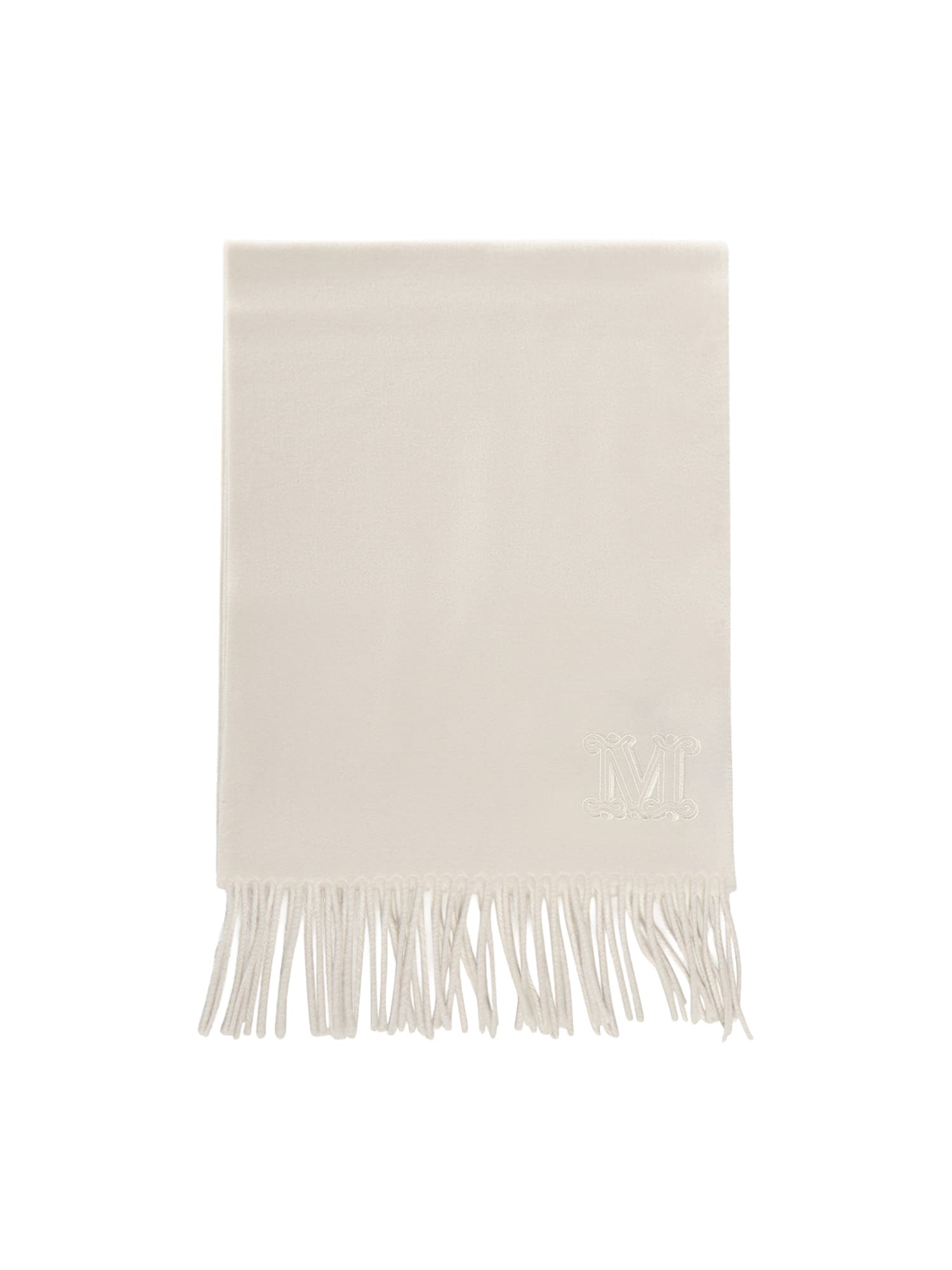 Max Mara White Logo Scarf In Multi