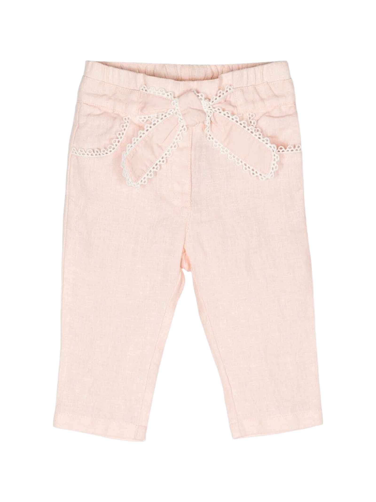 Chloé Pink Trousers Baby Girl  Kids In Rosa