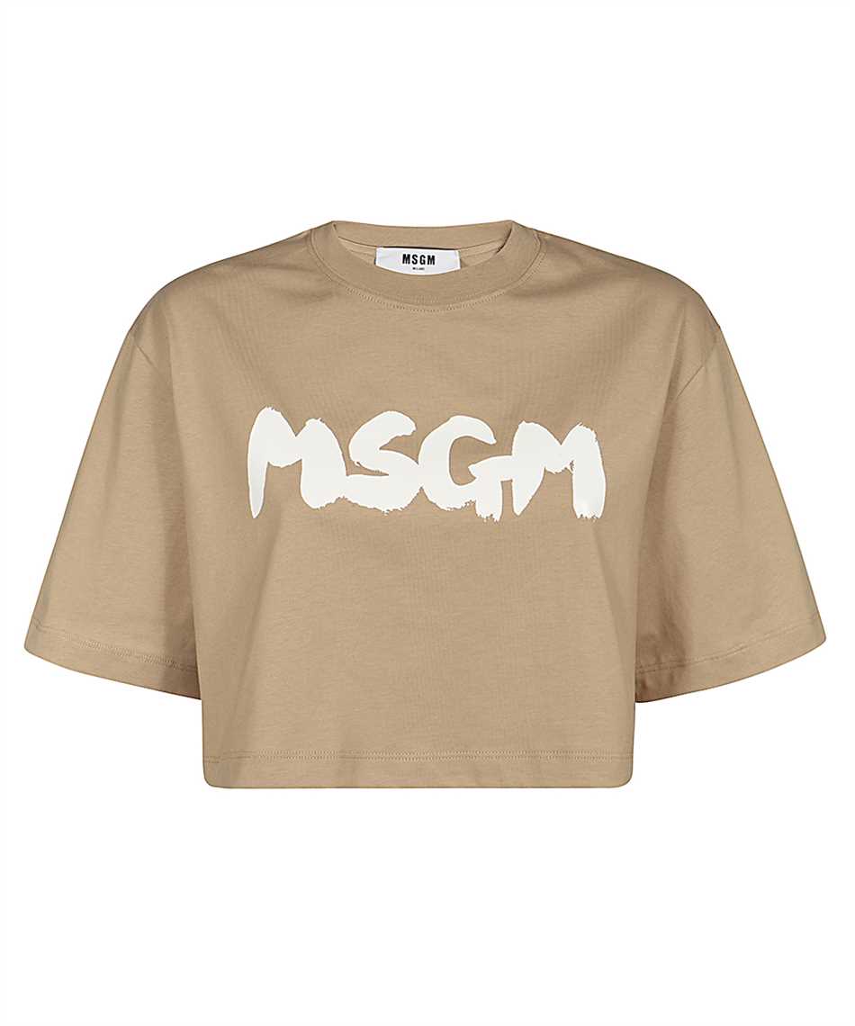 Msgm Beige Cotton T-shirt In Neutral