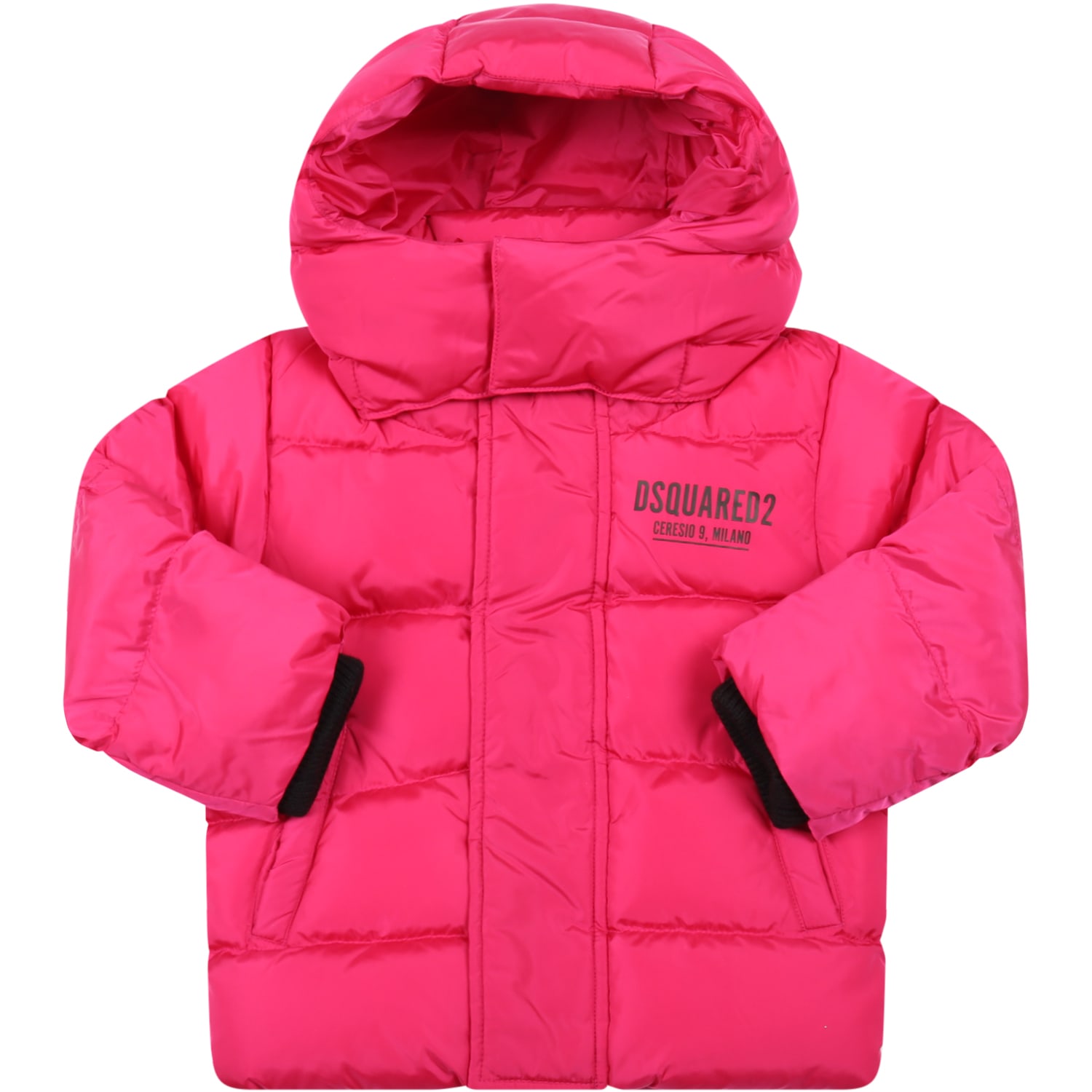 Dsquared2 Fuchsia Jacket For Baby Girl With Logo