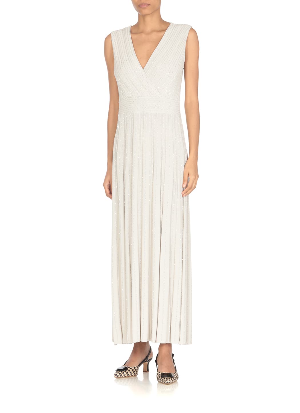 D Exterior Dress With Paillettes In Neutral