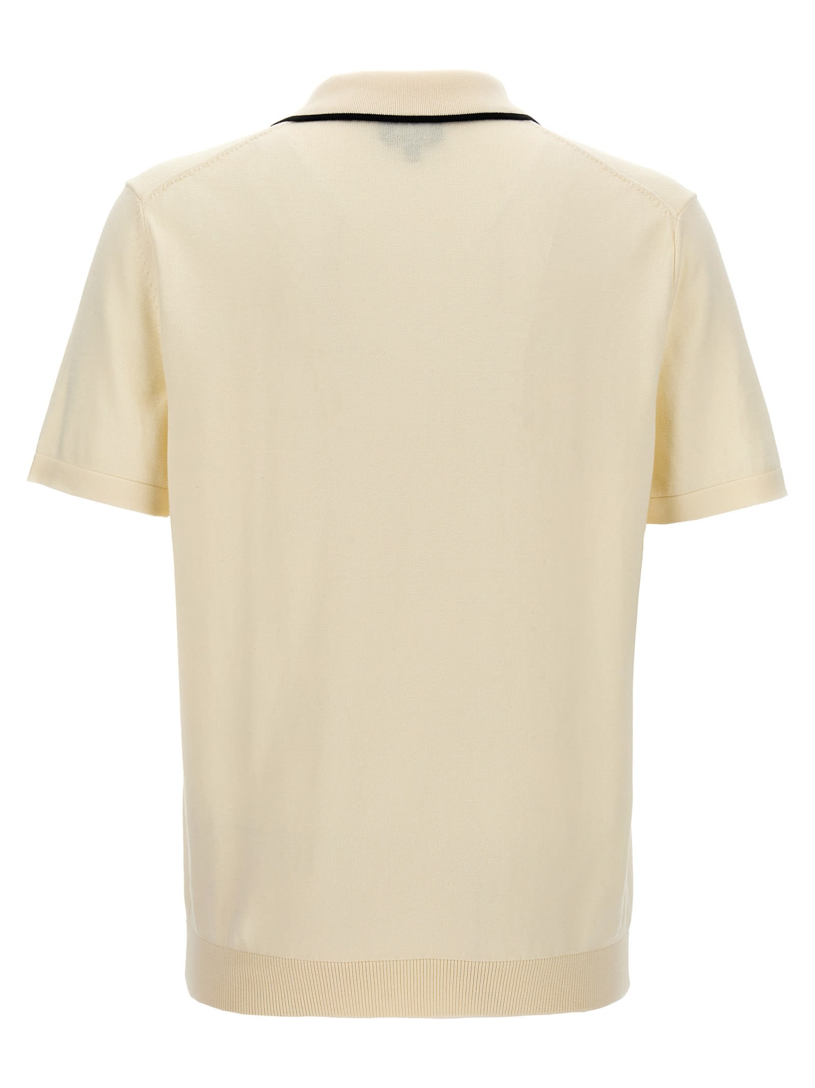 Shop Apc Flynn Polo Shirt In Blanc Casse Noir